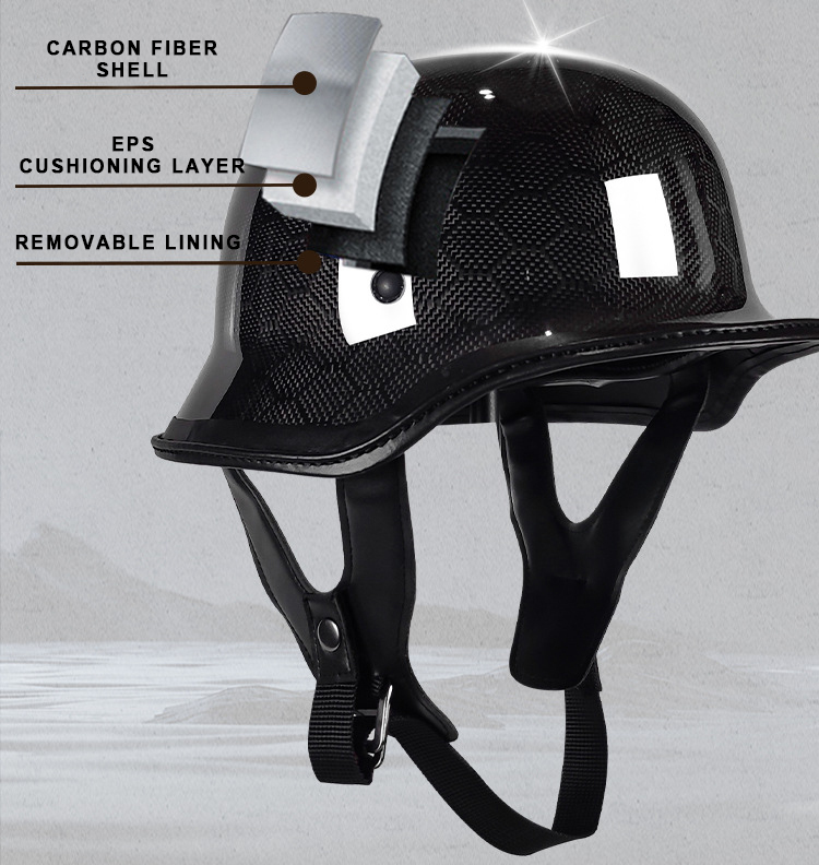 Carbon Fiber German Style Motorcycle Helmet