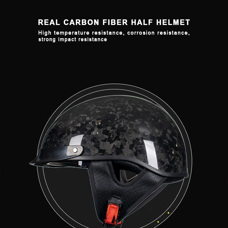 Carbon Fiber Open Face Motorcycle Half Helmet