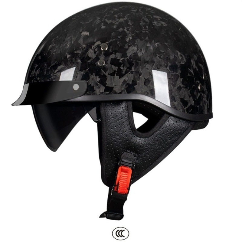 Carbon Fiber Open Face Motorcycle Half Helmet