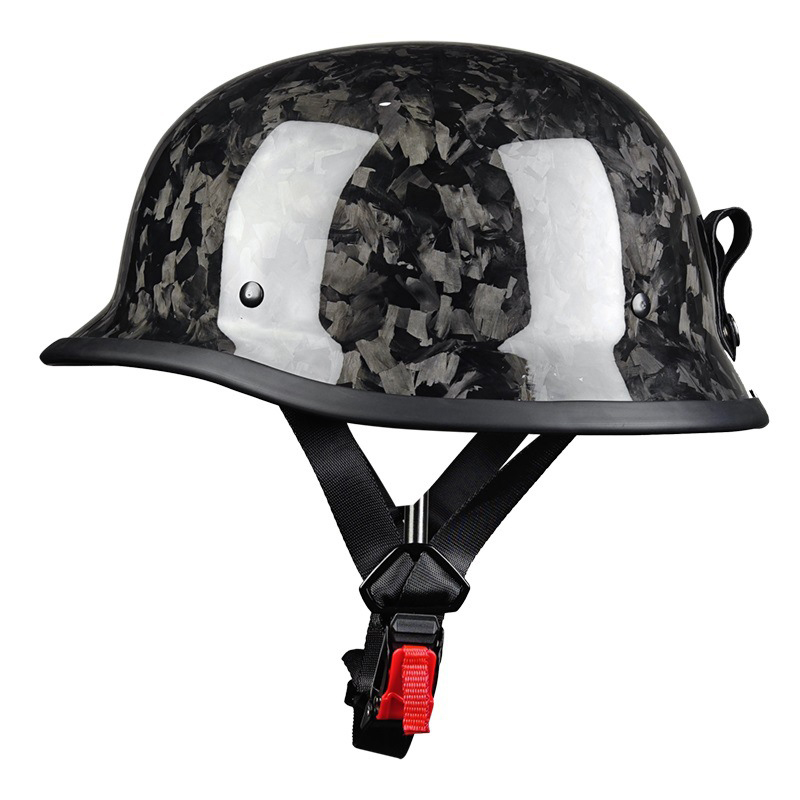 Carbon Fiber Open Face Retro Motorcycle Half Helmet