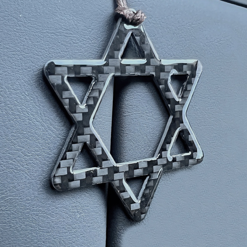 Carbon Fiber Hexagram Car Hanging Accessories