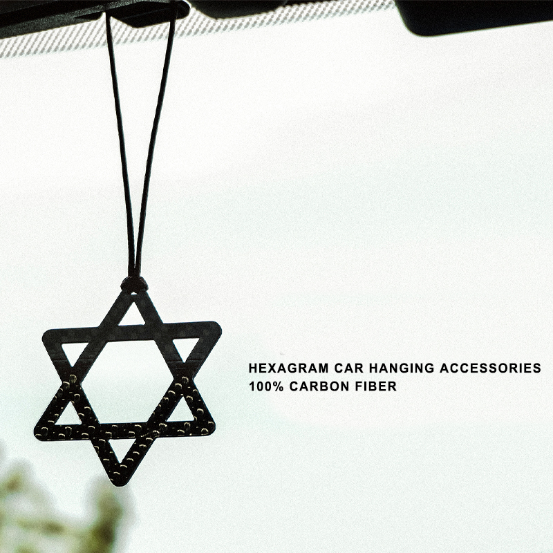 Carbon Fiber Hexagram Car Hanging Accessories