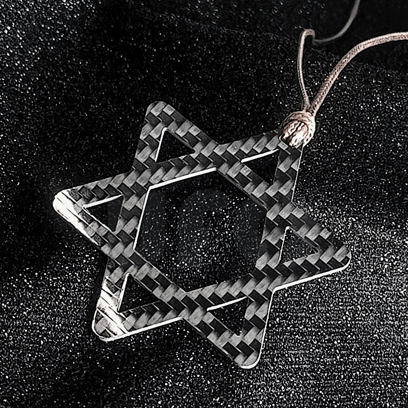 Carbon Fiber Hexagram Car Hanging Accessories