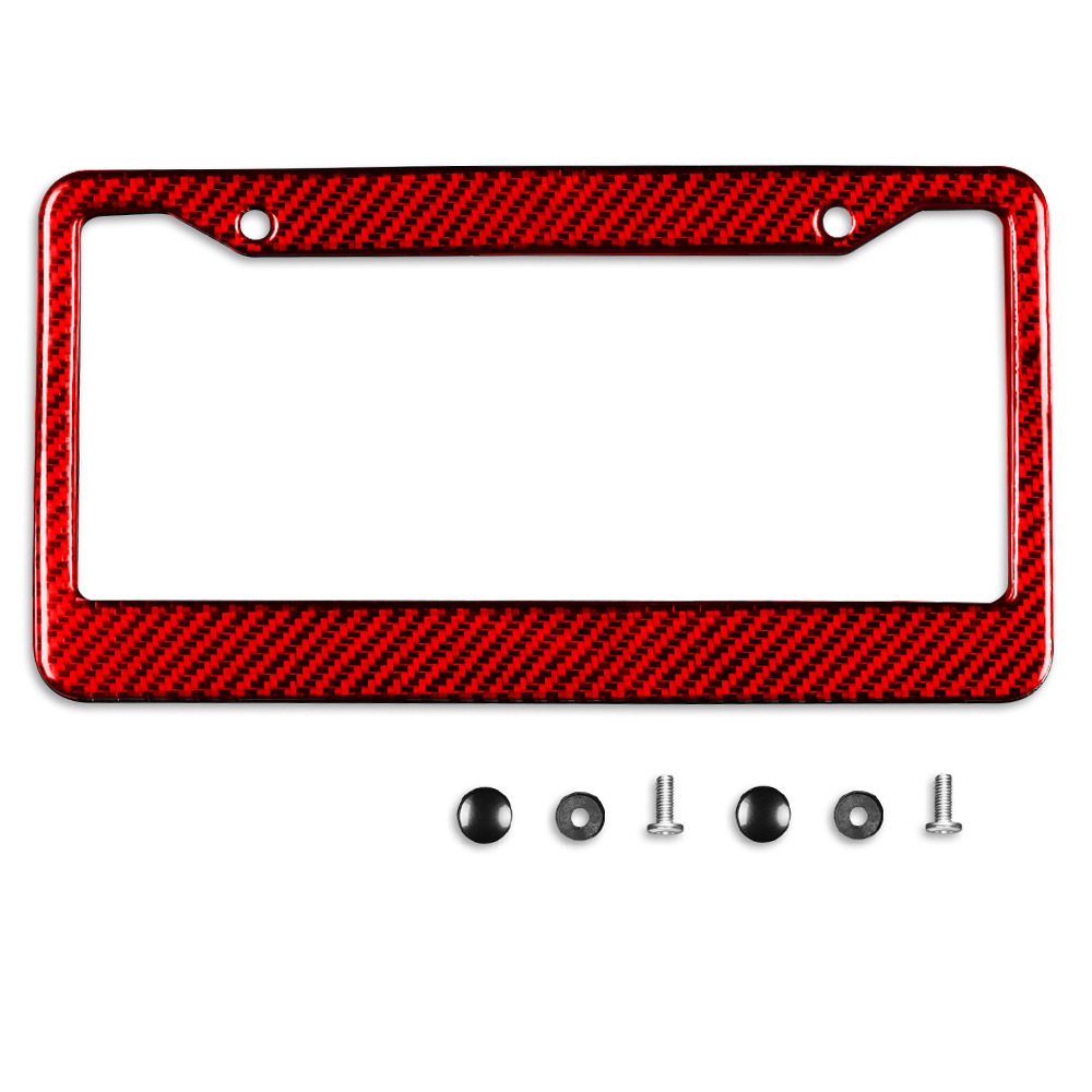 Genuine Carbon Fiber License Plate Frame 2 Pack