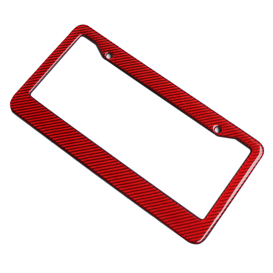 C8 Rear Aluminum License Plate Frame with Real Carbon Fiber Background