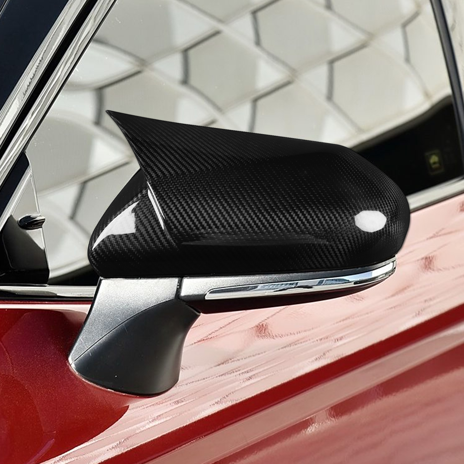 Carbon Fiber Look Rearview Mirror Cover Cap Compatible with Toyota Camry 2018-2024