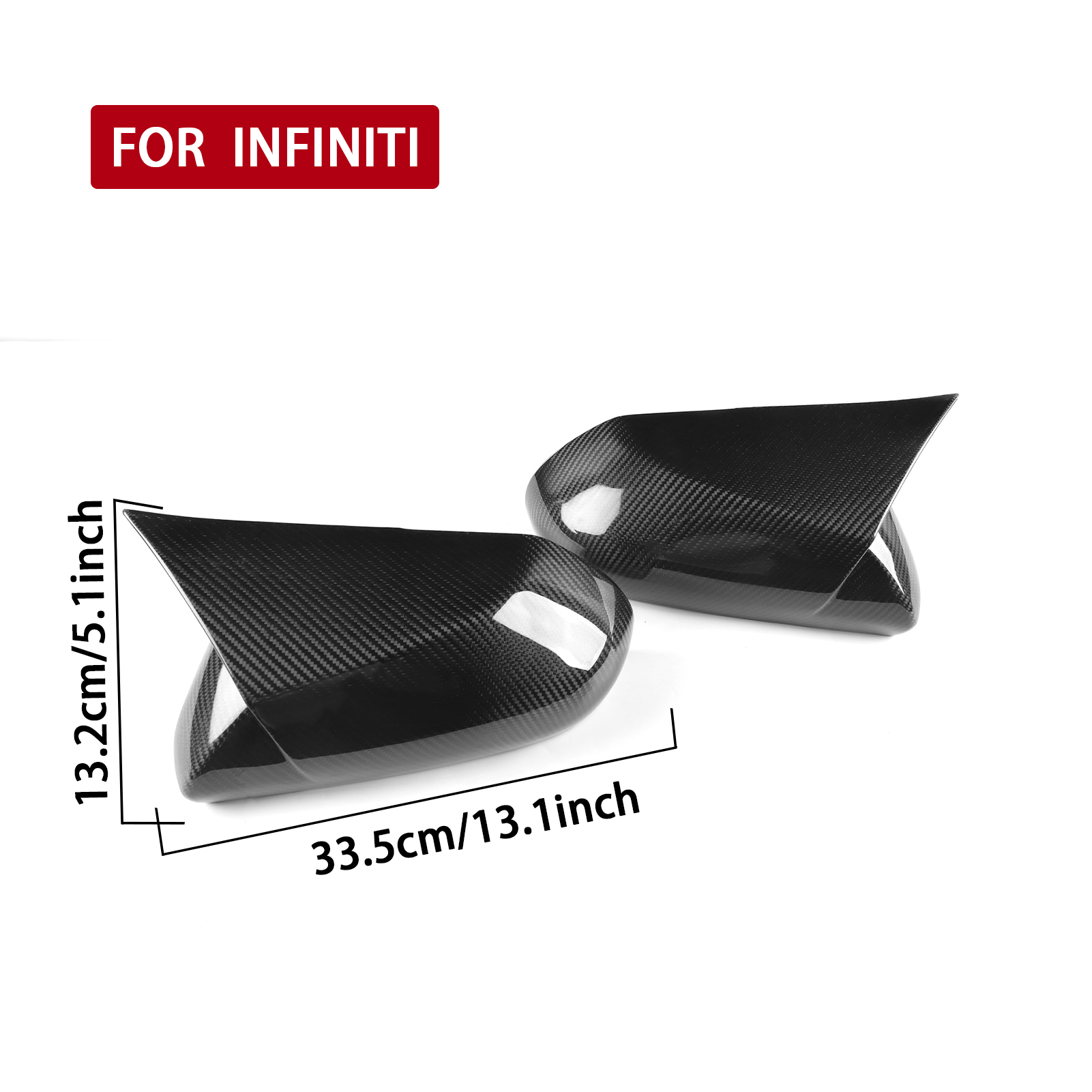Carbon Fiber Look Rearview Mirror Cover Cap Compatible with Toyota Camry 2018-2024