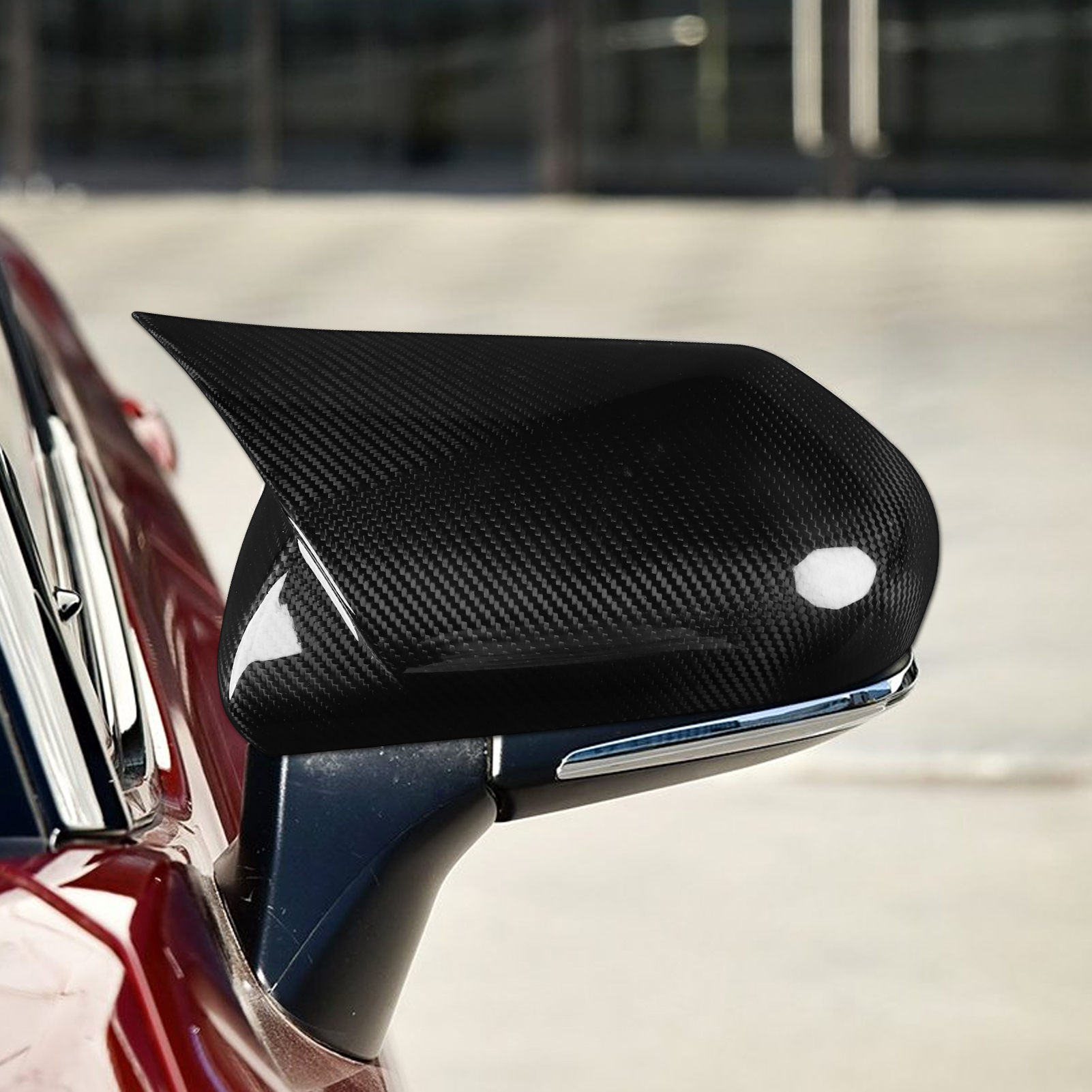 Carbon Fiber Look Rearview Mirror Cover Cap Compatible with Toyota Camry 2018-2024