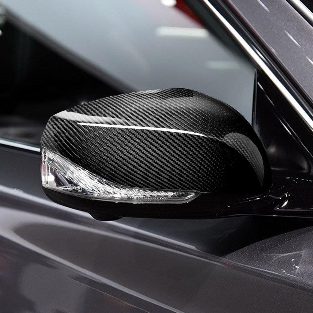 Carbon Fiber Look Rearview Mirror Cover Cap Compatible with Infiniti Q50 2014-2019