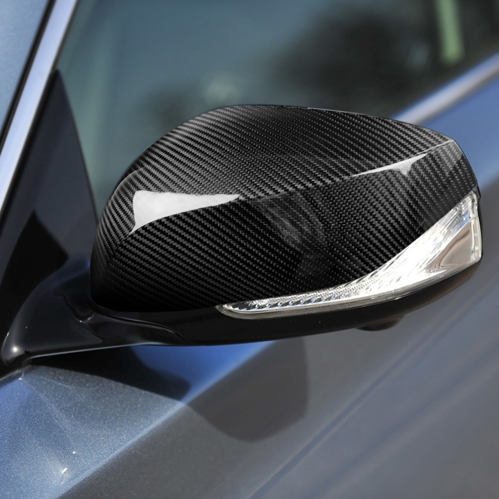 Carbon Fiber Look Rearview Mirror Cover Cap Compatible with Infiniti Q50 2014-2019