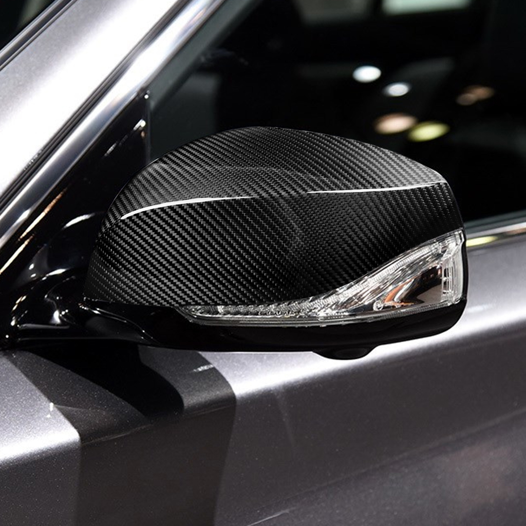 Carbon Fiber Look Rearview Mirror Cover Cap Compatible with Infiniti Q50 2014-2019
