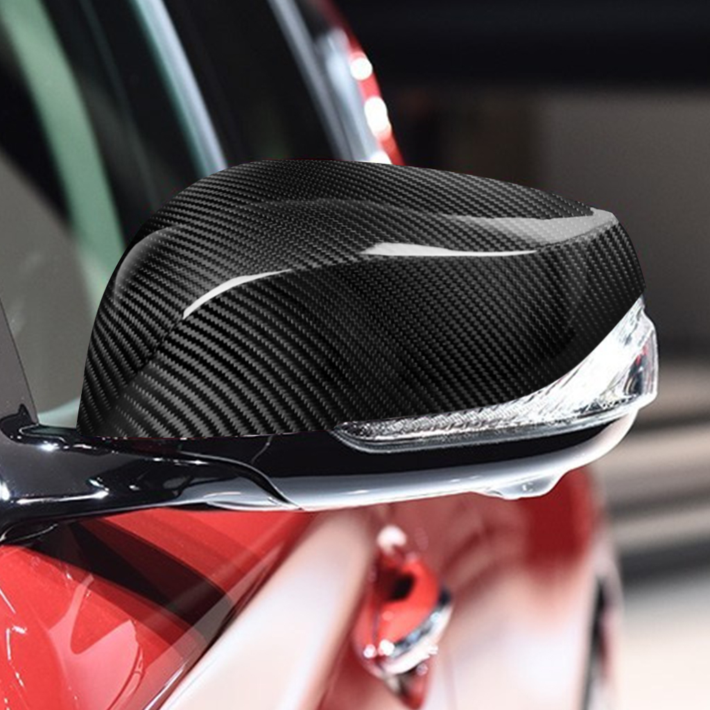 Carbon Fiber Look Rearview Mirror Cover Cap Compatible with Infiniti Q50 2014-2019