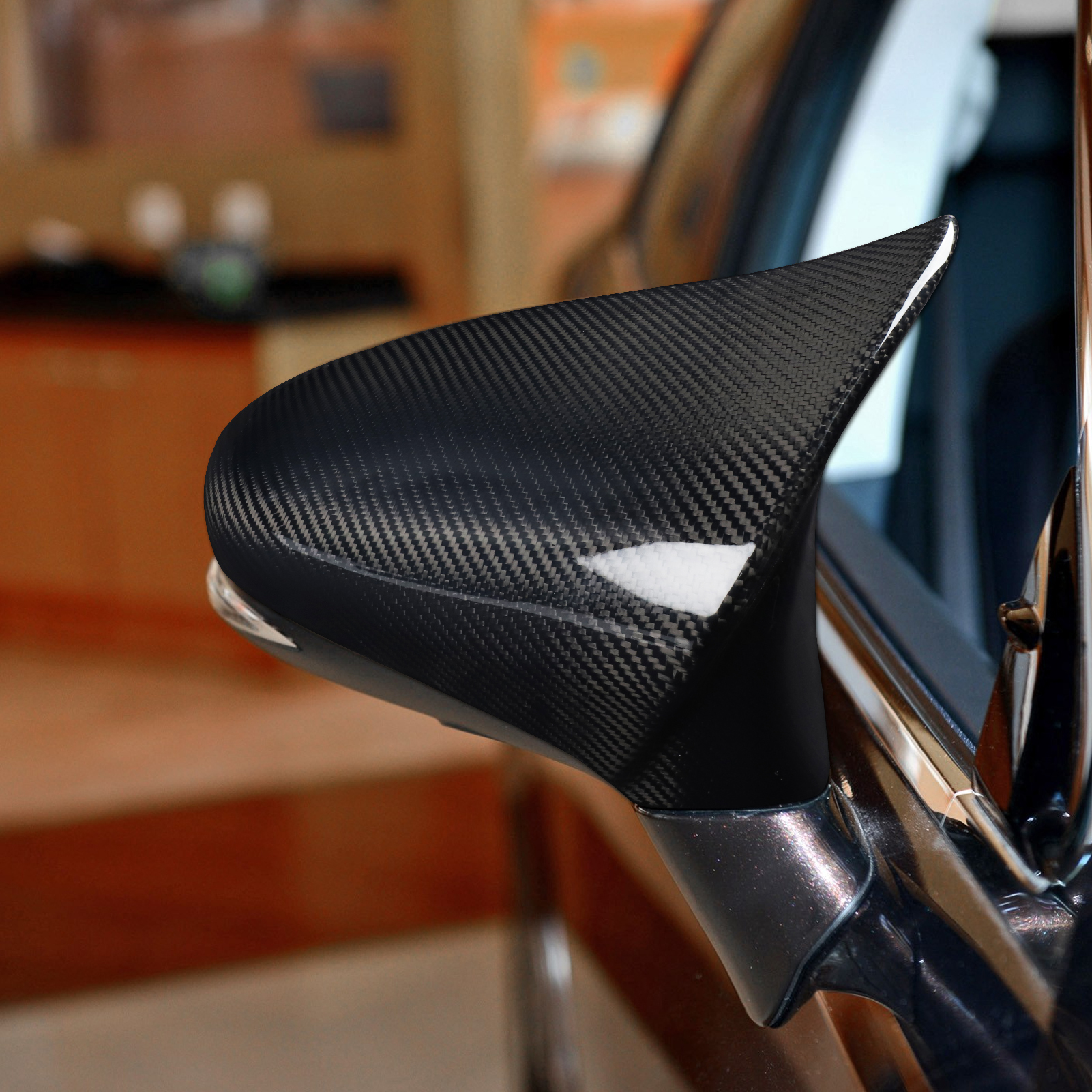 Carbon Fiber Look Rearview Mirror Cover Cap Compatible with Lexus 2014-2020 IS ES LS GS CE RC