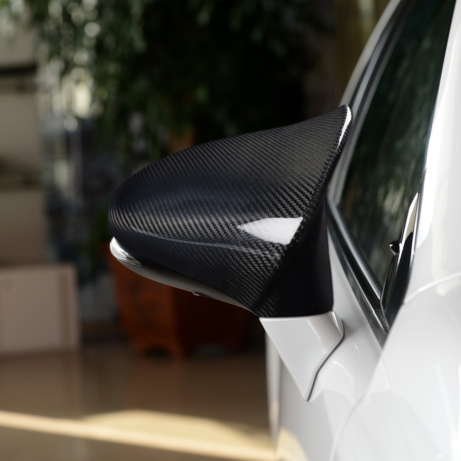Carbon Fiber Look Rearview Mirror Cover Cap Compatible with Lexus 2014-2020 IS ES LS GS CE RC