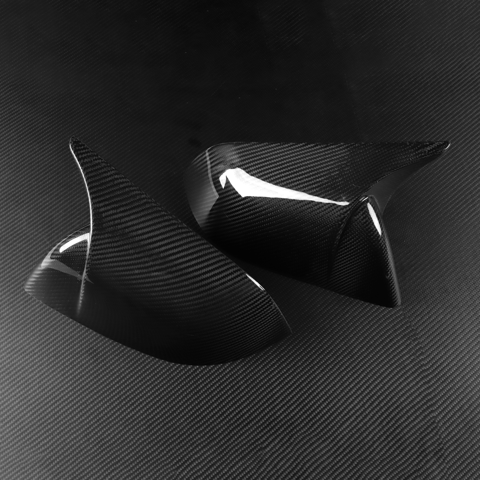 Carbon Fiber Look Rearview Mirror Cover Cap Fits 2017-2023 Tesla Model 3 Direct Replacement