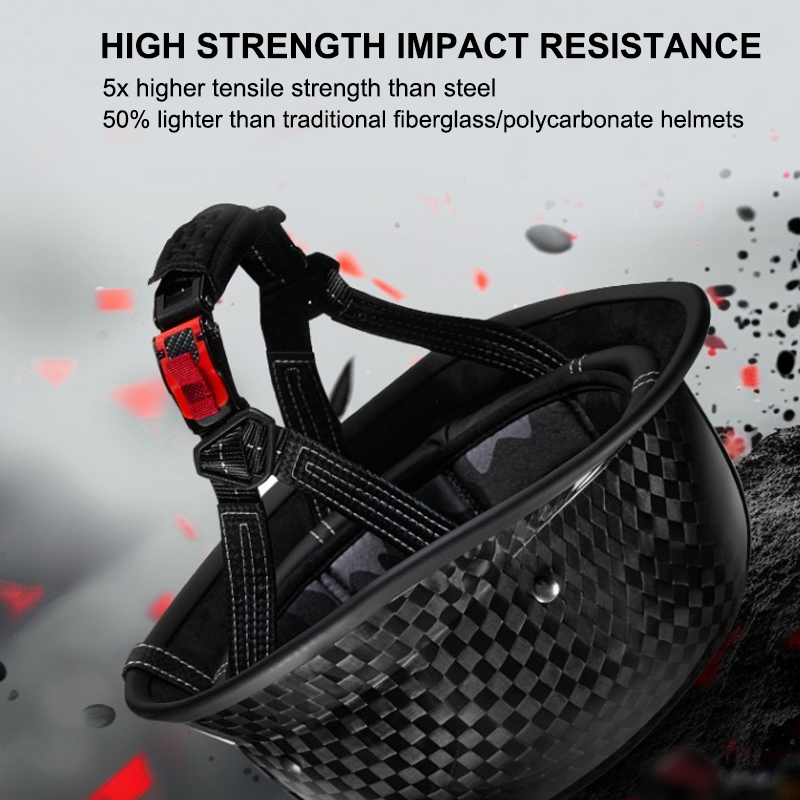 Carbon Fiber Motorcycle Half Helmet – Lightweight & Durable for Men & Women