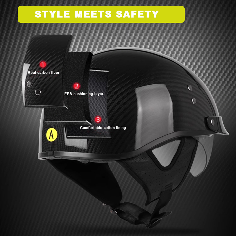 Carbon Fiber Motorcycle Half Helmet