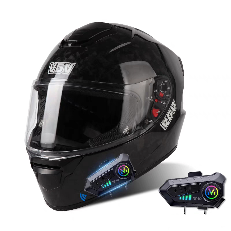 Carbon Fiber Motorcycle Helmet With Bluetooth