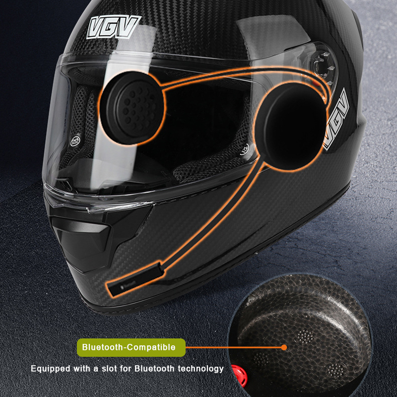 Carbon Fiber Motorcycle Helmet With Bluetooth