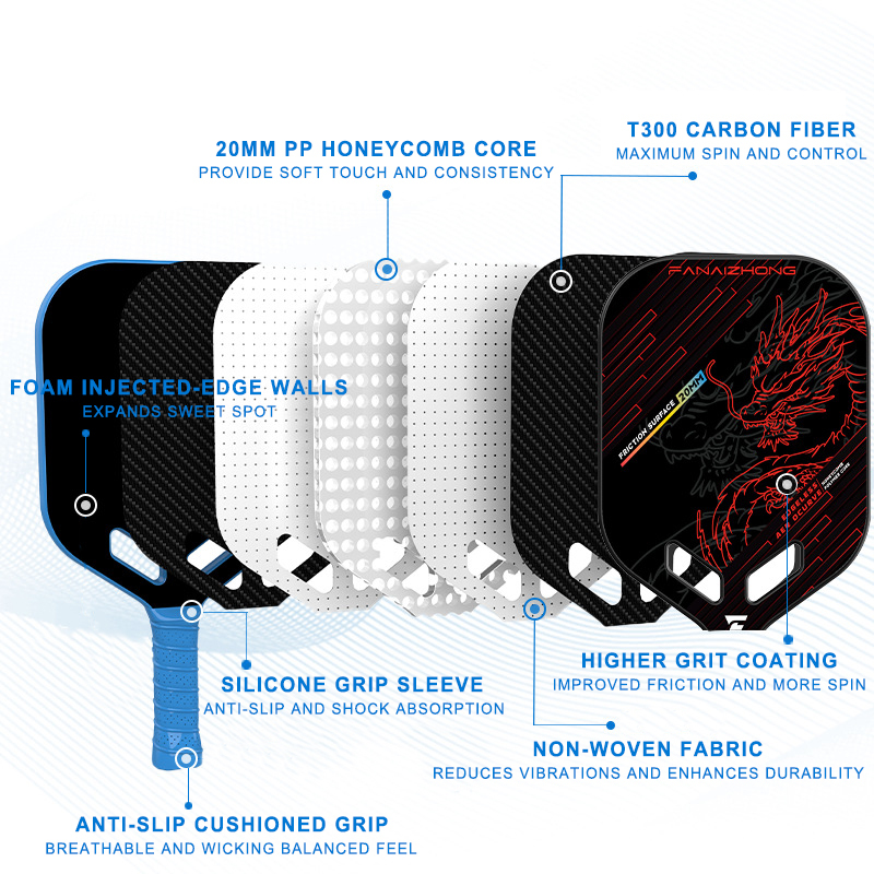 Carbon Fiber Pickleball Paddle with a 20mm Polymer Core