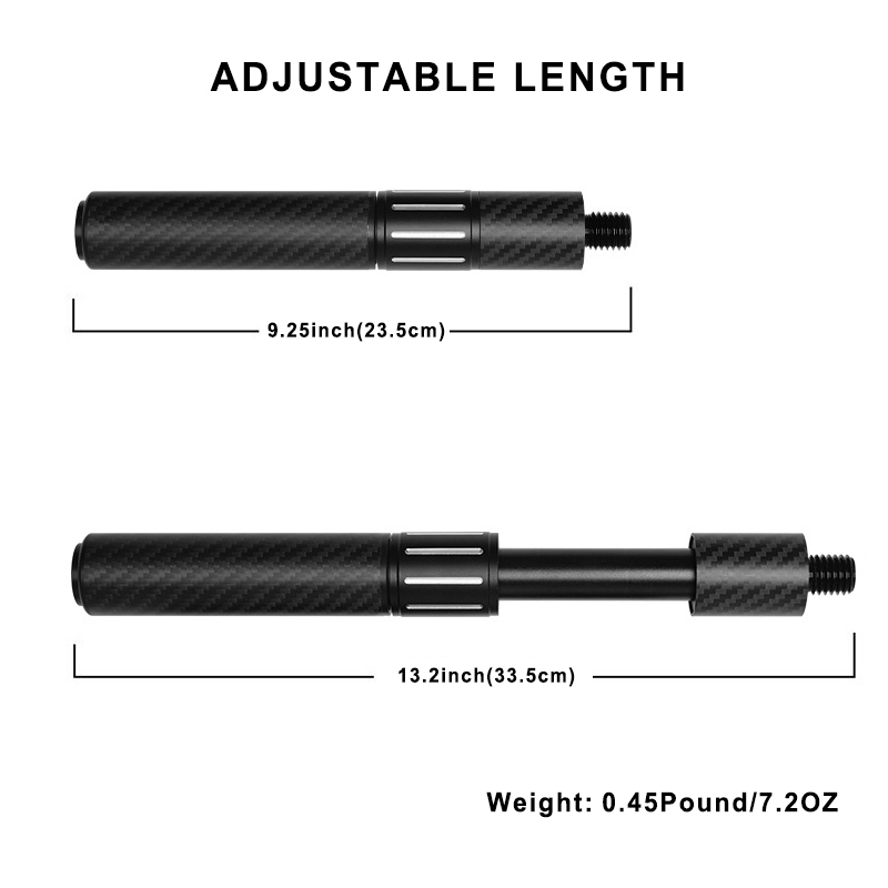 Adjustable Carbon Fiber Pool Cue Extension for Predator Mezz Fury PERI