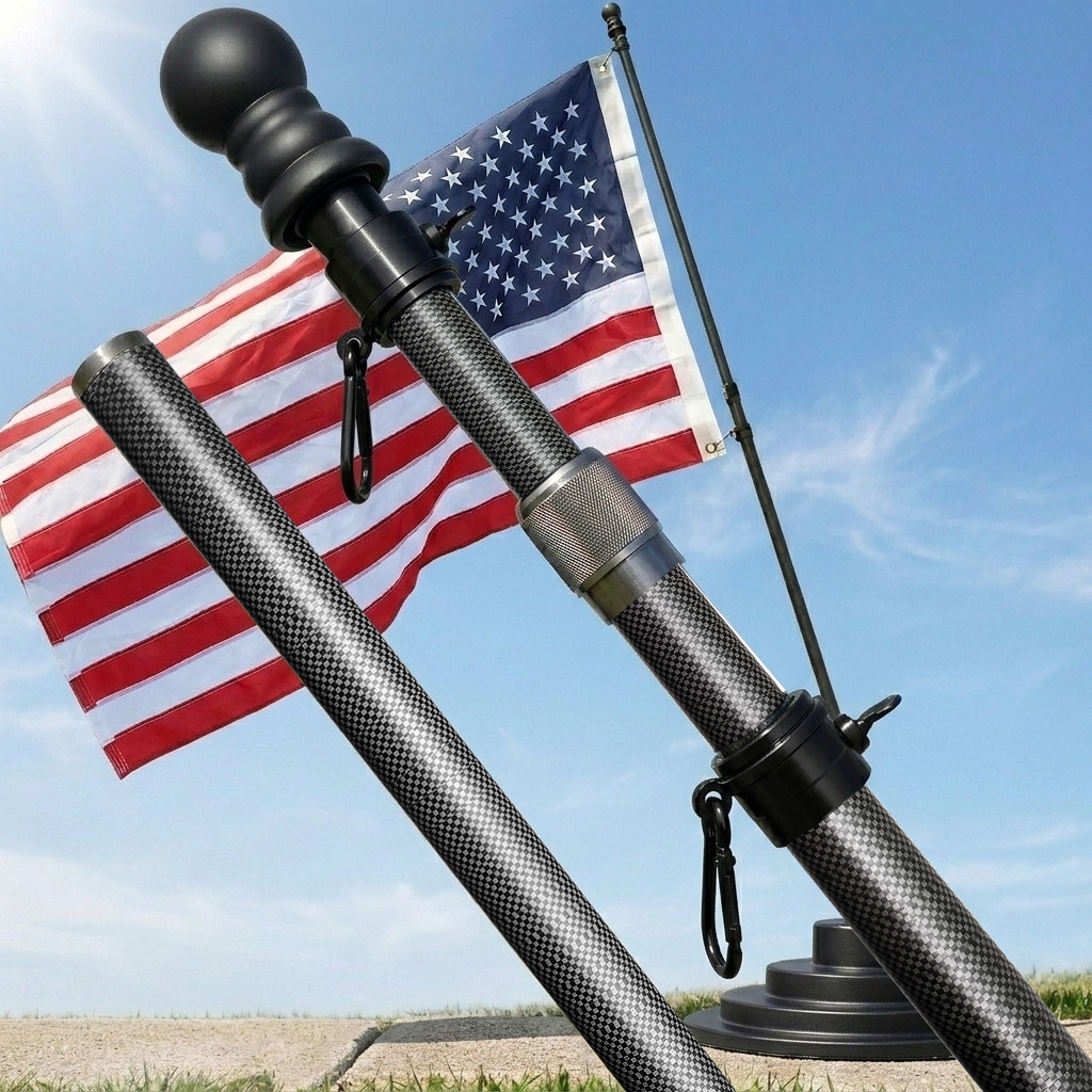 Carbon Fiber Telescoping Flag Pole 3–6 FT – Lightweight, Durable & Wind-Resistant