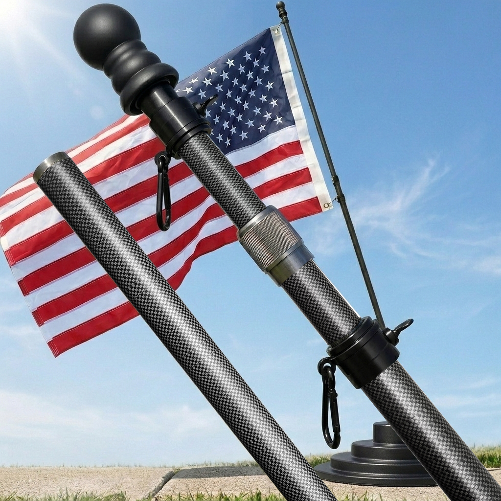 Carbon Fiber Telescoping Flag Pole 3–6 FT – Lightweight, Durable & Wind-Resistant