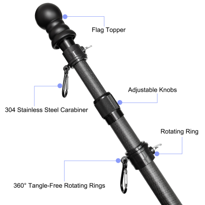 Carbon Fiber Telescoping Flag Pole 3–6 FT – Lightweight, Durable & Wind-Resistant