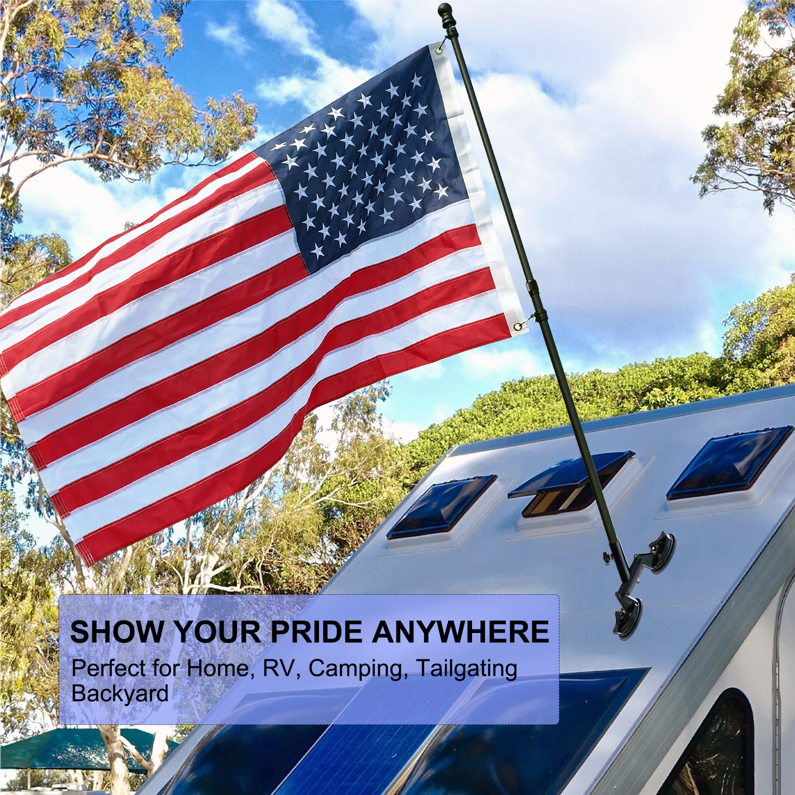 Carbon Fiber Telescoping Flag Pole 3–6 FT – Lightweight, Durable & Wind-Resistant