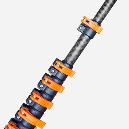 Carbon Fiber Telescoping Window Cleaning Pole with 2-in-1 Squeegee & Scrubber Kit