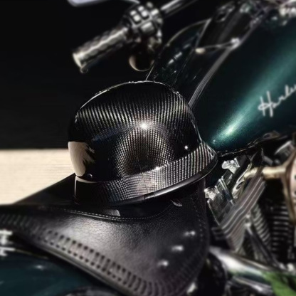 Carbon Fiber Open Face Retro Motorcycle Half Helmet