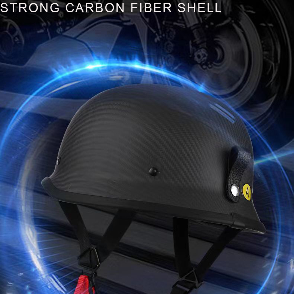 Carbon Fiber Motorcycle Half Helmet With Goggles