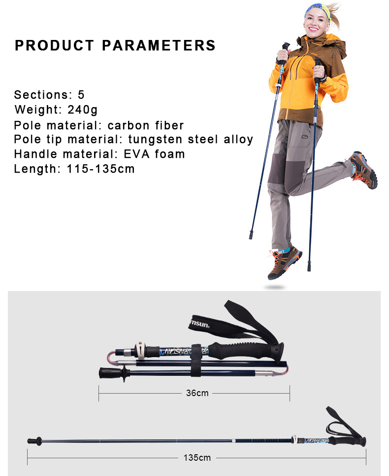 Collapsible Carbon Fiber Hiking Sticks