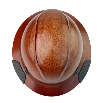 Fiberglass Full Brim Hard Hat with Built-In Safety Goggles, 6 Point Ratchet Suspension