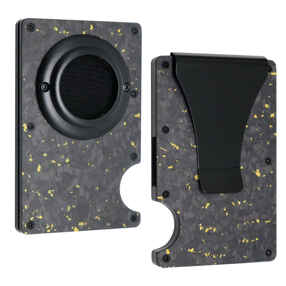 Forged Carbon Fiber Credit Card Holder RFID Blocking Slim Money Clip