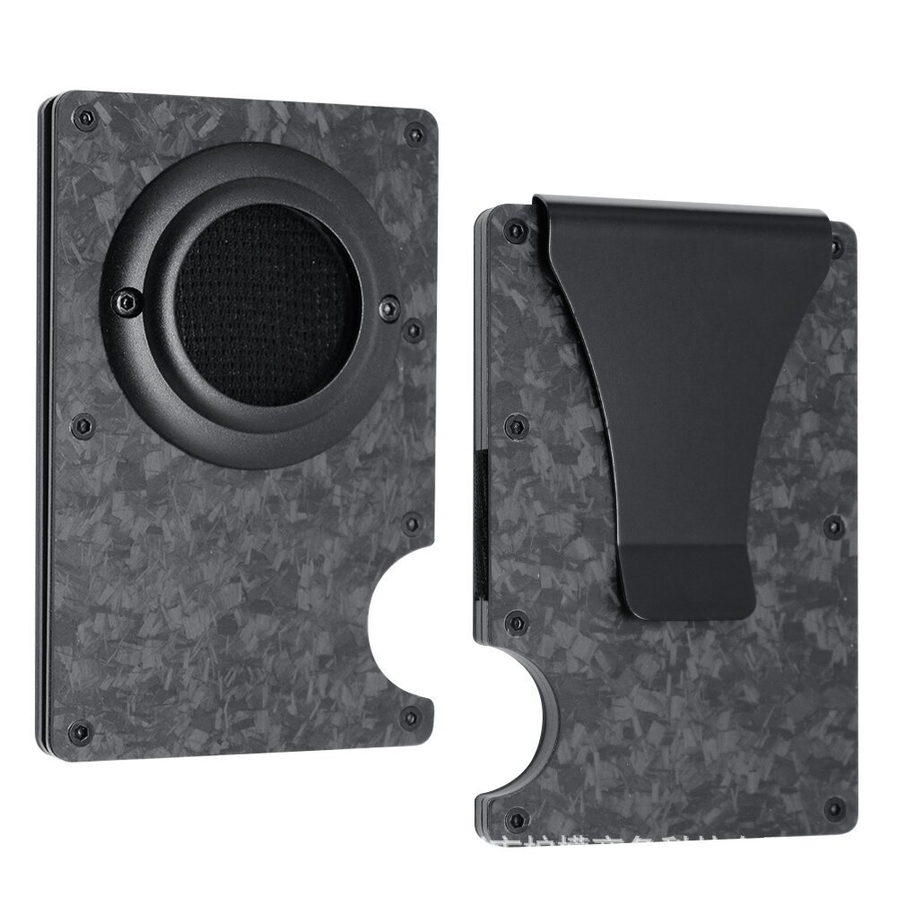 Forged Carbon Fiber Credit Card Holder RFID Blocking Slim Money Clip