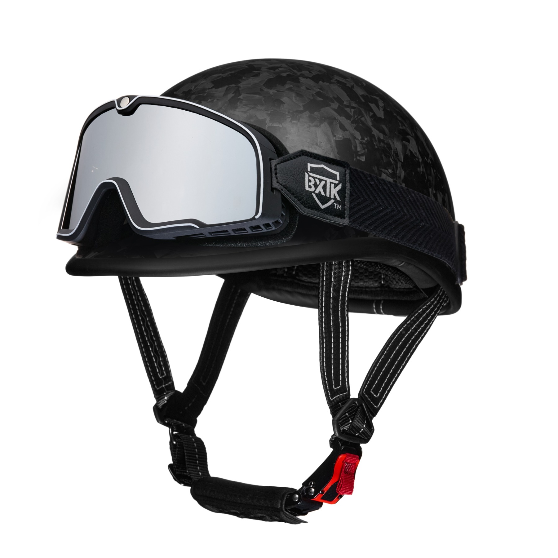 Forged Carbon Fiber Motorcycle Half Helmet