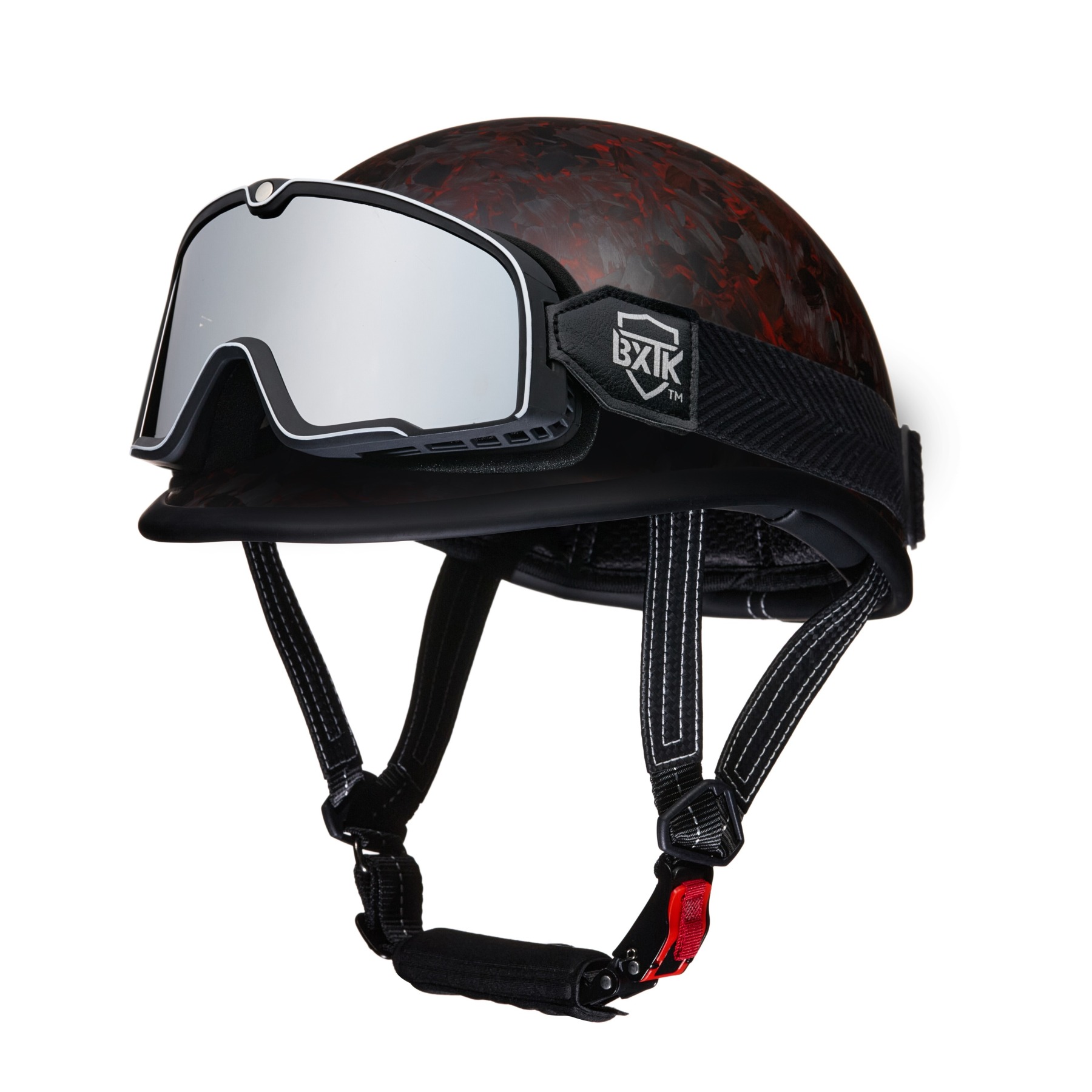 Forged Carbon Fiber Motorcycle Half Helmet