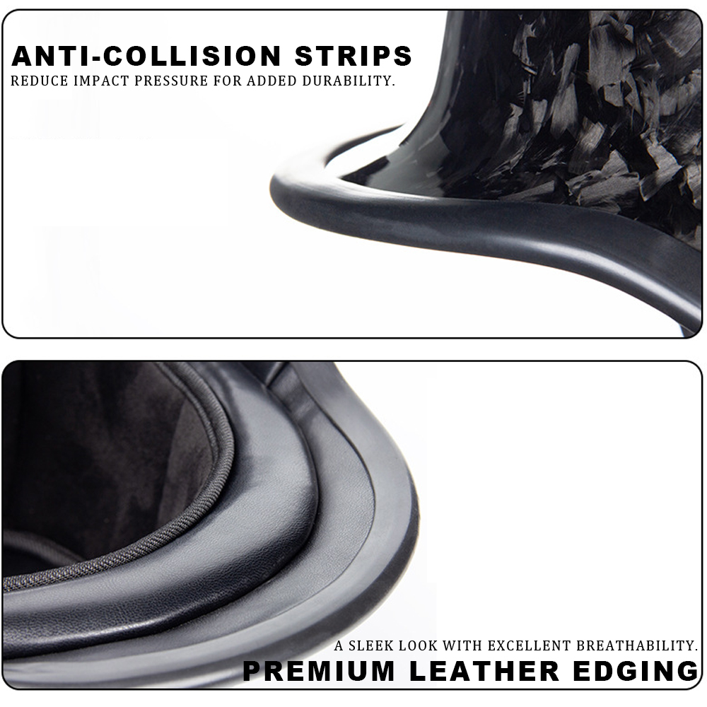 details of Forged Carbon Fiber Vintage Retro Cruiser Motorcycle Half Helmet