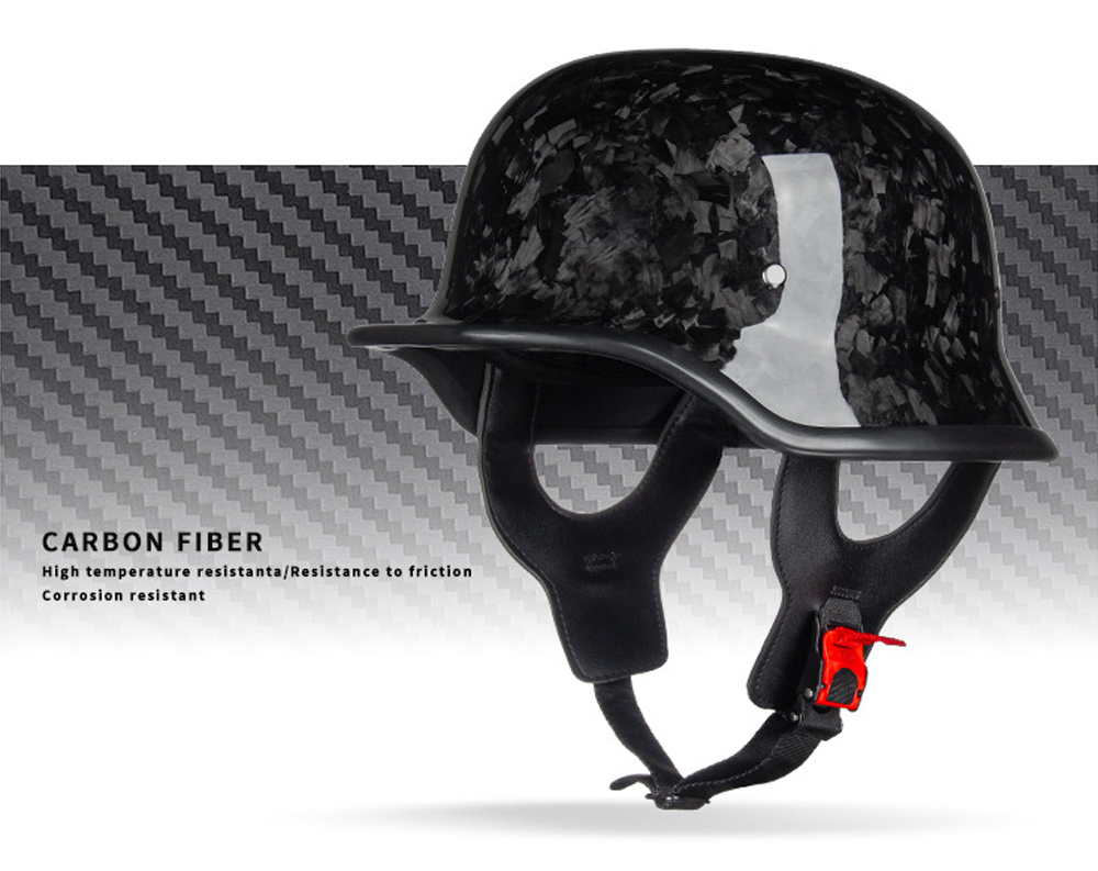 sleek,lightweight,durable Forged Carbon Fiber Vintage Retro Cruiser Motorcycle Half Helmet