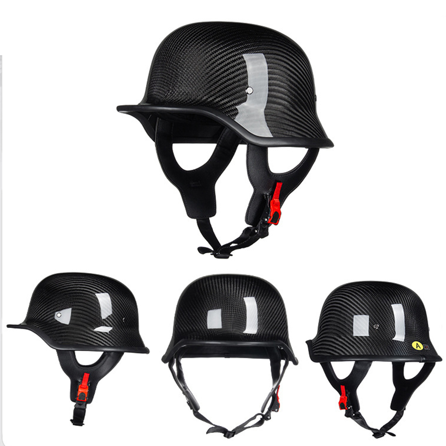 Forged Carbon Fiber Vintage Retro Cruiser Motorcycle Half Helmet,Open Face,DOT Approved