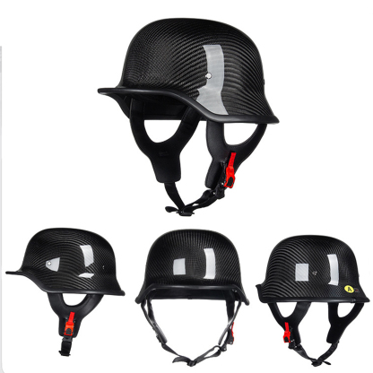 Forged Carbon Fiber Vintage Retro Cruiser Motorcycle Half Helmet,Open Face,DOT Approved