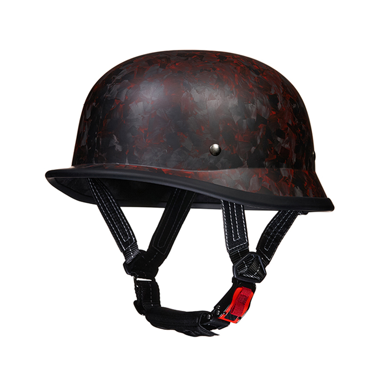 Forged Matte Carbon Fiber Motorcycle Half Helmet