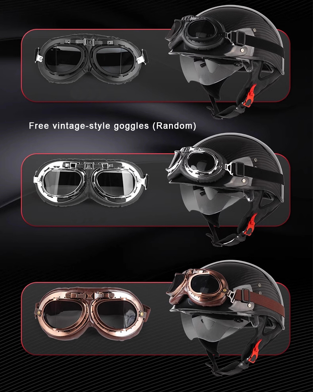 carbon fiber motorcycle half helmet