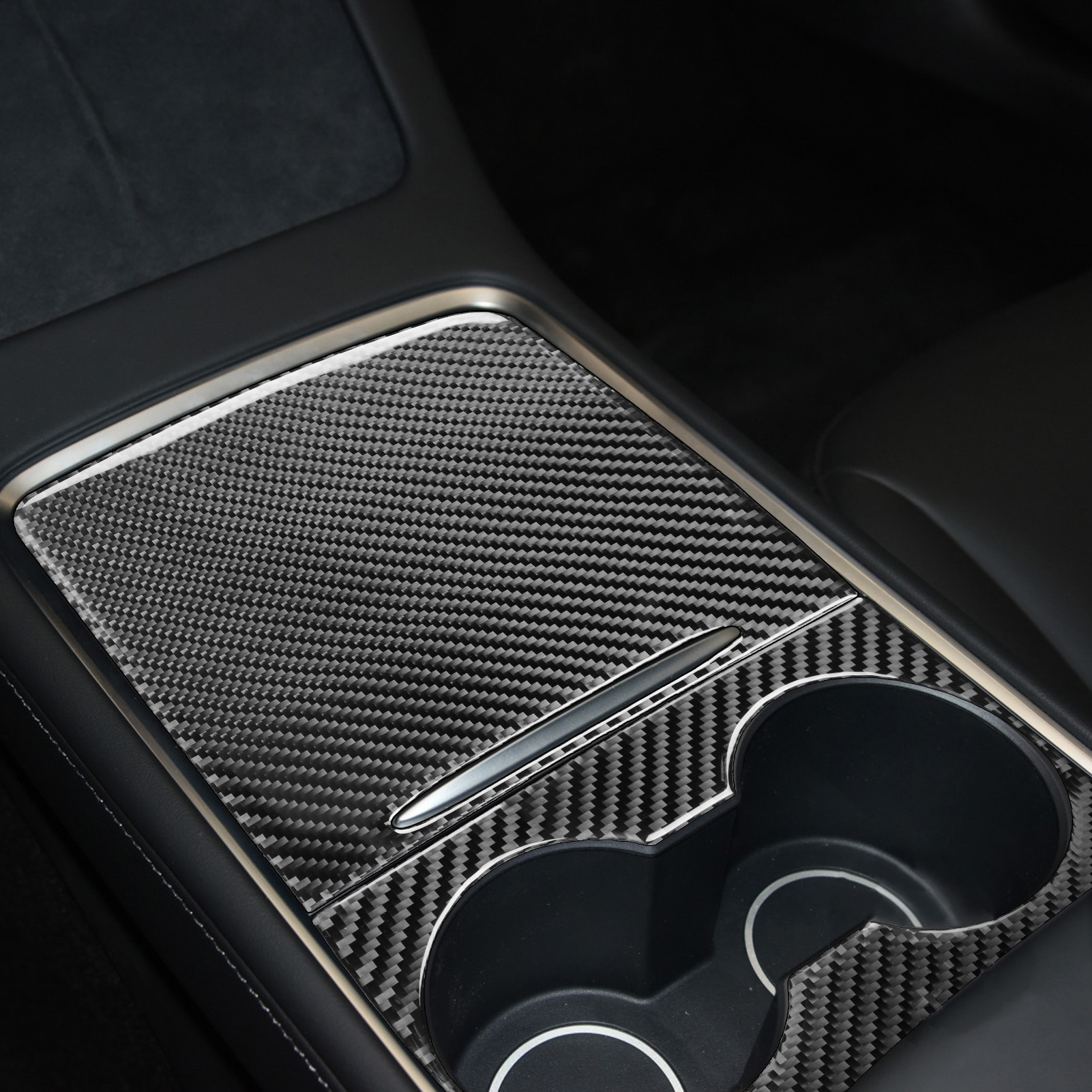 Genuine Carbon Fiber Center Console Cover for Tesla Model 3 & Model Y-Glossy