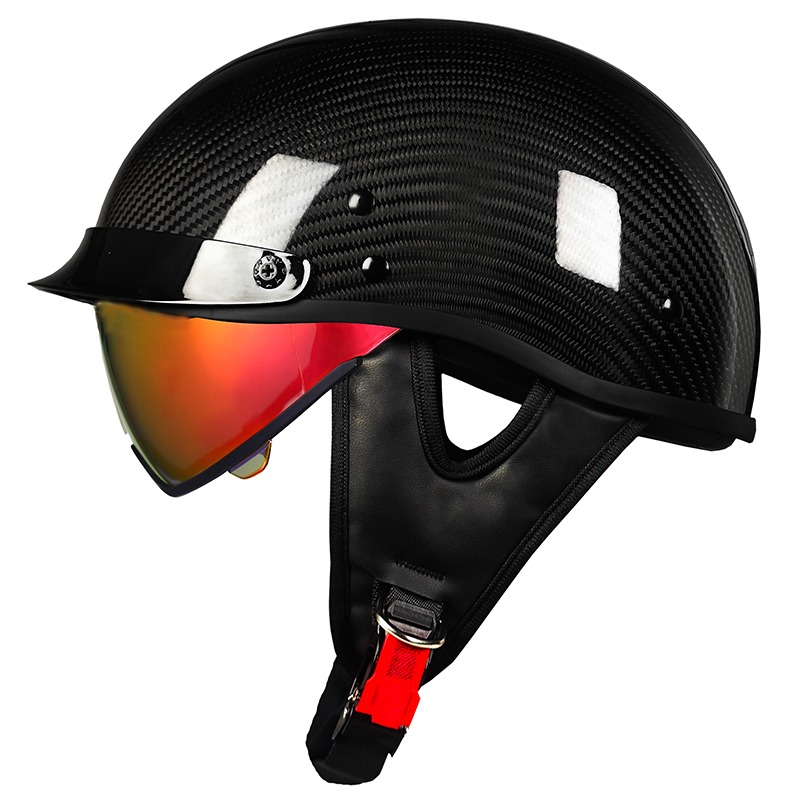 Genuine Carbon Fiber Motorcycle Half Helmet