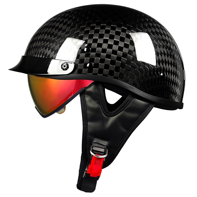 Genuine Carbon Fiber Motorcycle Half Helmet