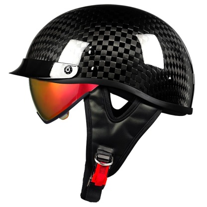 Genuine Carbon Fiber Motorcycle Half Helmet