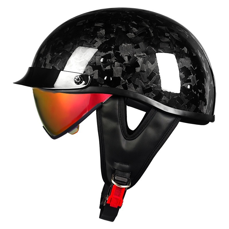 Genuine Carbon Fiber Motorcycle Half Helmet