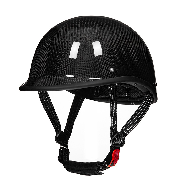 Glossy Carbon Fiber Motorcycle Half Helmet​